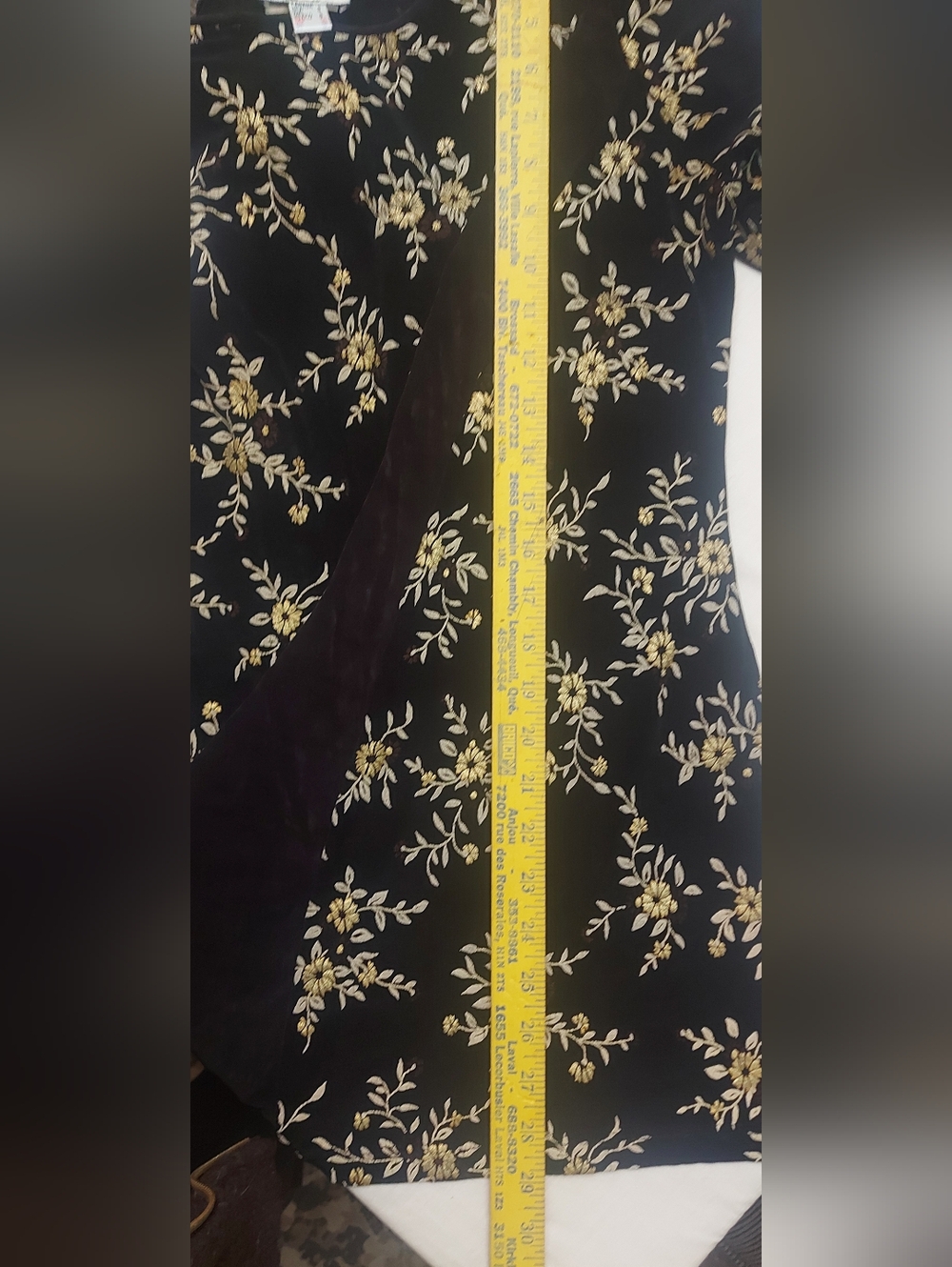 Black Gold Floral Tunic Size 8 — Quiet Luxury / Evening Chic - Picture 11 of 13